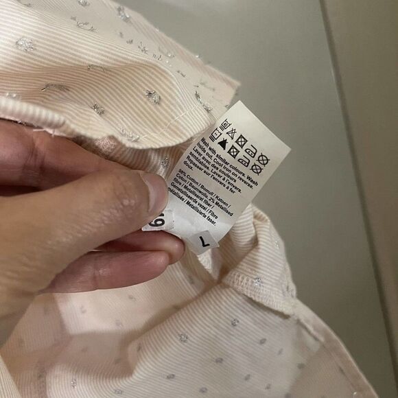 River island pink metallic silver dotted button down oversized shirt size small - Picture 4 of 6